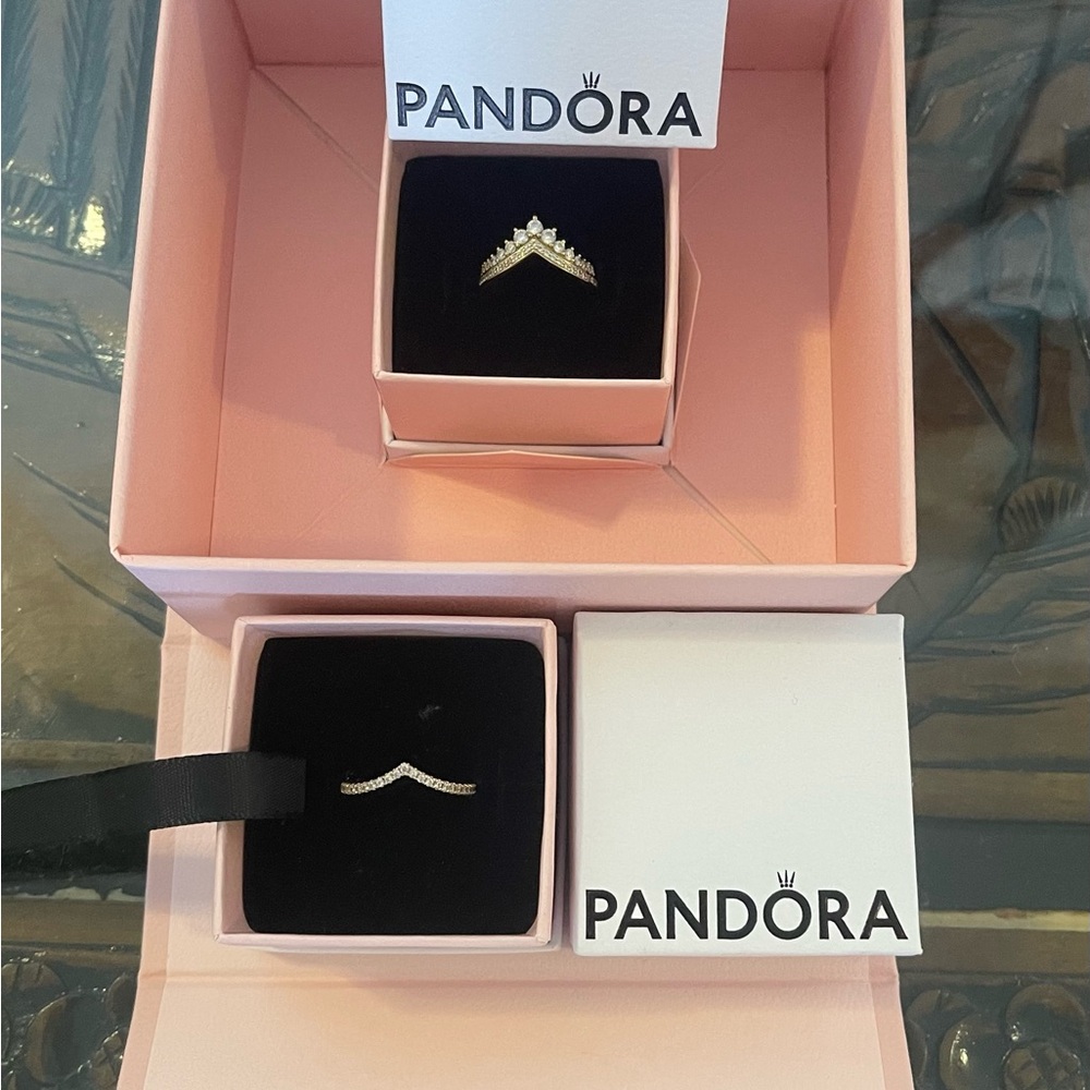 Pandora Gold Ring Set